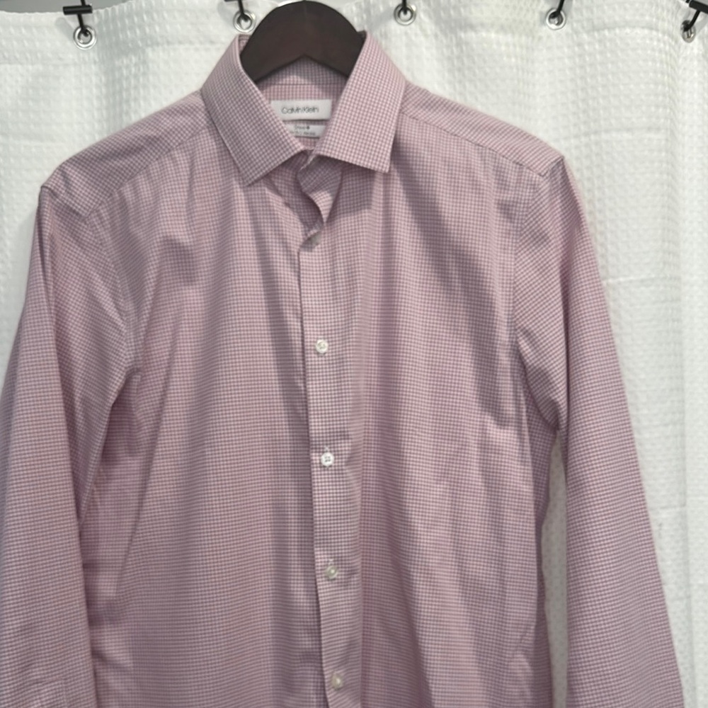 Calvin Klein Pink Dress Shirt Crisp Cotton